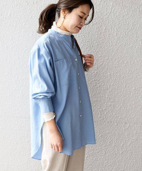 SHIPS(シップス)の「〈手洗い可能〉MANTECOシャツ◇(シャツ/ブラウス・レディース・オフホワイト/ブルー/イエロー・ONE SIZE)」の3枚目の写真