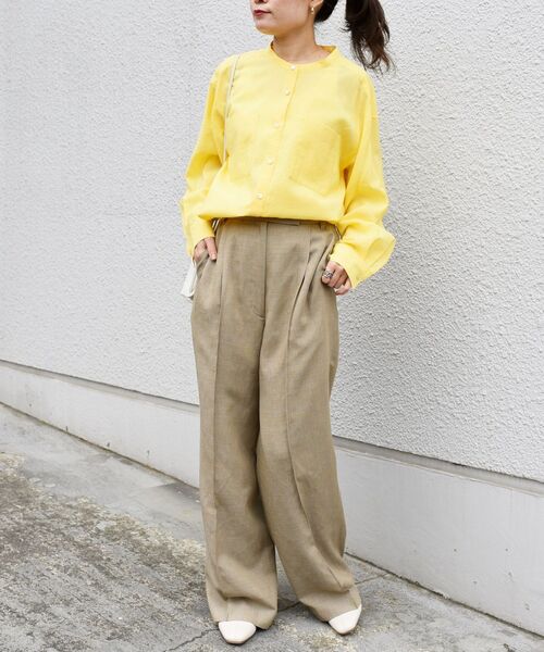 SHIPS(シップス)の「〈手洗い可能〉MANTECOシャツ◇(シャツ/ブラウス・レディース・オフホワイト/ブルー/イエロー・ONE SIZE)」の10枚目の写真