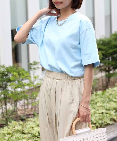 Printstar（プリントスター）の「1枚でも透けない！【Printstar】7.4オンス スーパーヘビーウェイトTシャツ 半袖 無地T 00148（Tシャツ/カットソー・レディース・杢グレー/ブラック/カーキ/ネイビー/オレンジ/ホワイト/バーガンディー/ライトブルー/ライトピンク/レッド/ベージュ/アイボリー/ライトパープル/ラベンダー/ロイヤルブルー/イエロー/ライトブラック/ライトベージュ・L/XL/M/S/2XL）」の9枚目の写真