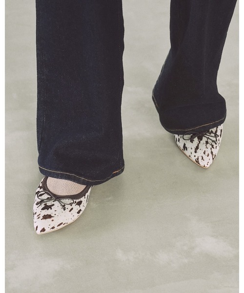 ポインテッドトゥ フラット バレエシューズ シープスエードシリーズ