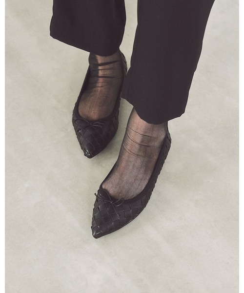 ポインテッドトゥ フラット バレエシューズ シープスエードシリーズ