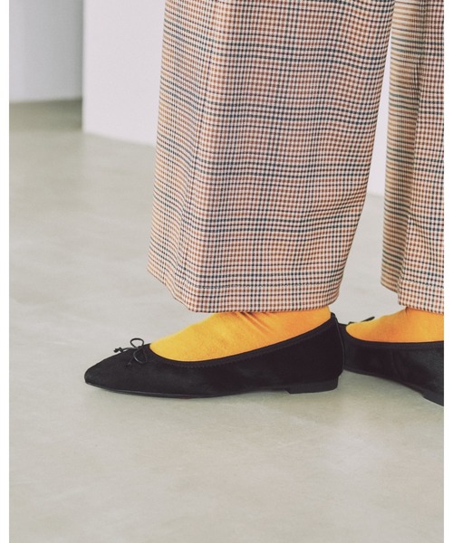 ポインテッドトゥ フラット バレエシューズ シープスエードシリーズ