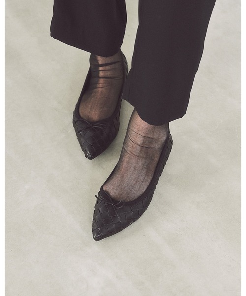 ポインテッドトゥ フラット バレエシューズ シープスエードシリーズ