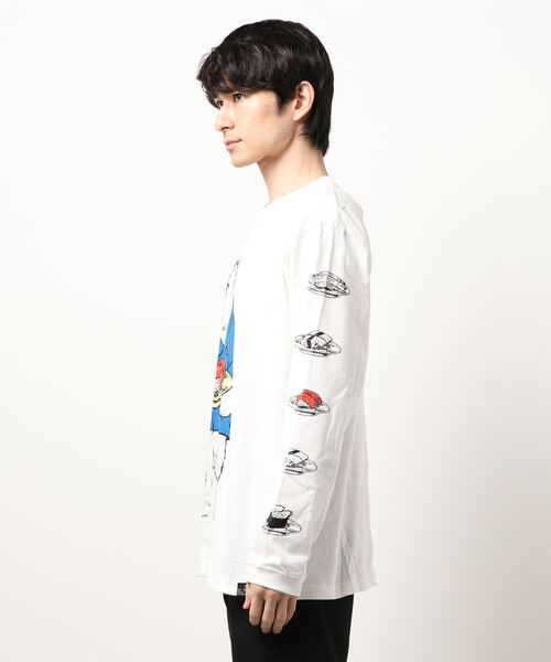 go slow caravan（ゴースローキャラバン）の「USA/C 回転寿司クマ ロングスリーブTEE（Tシャツ/カットソー・メンズ・ホワイト/ブラック・MEDIUM/LARGE/X-LARGE）」の4枚目の写真