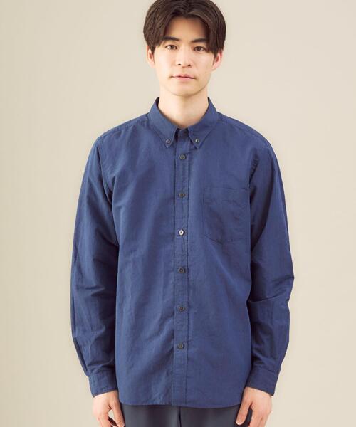 green label relaxing（グリーンレーベルリラクシング）の「CSM イージーリネン ボタンダウン 長袖 シャツ（シャツ/ブラウス・メンズ・ホワイト/ベージュ/ネイビー/ケリー・S/M/L/XL）」の9枚目の写真