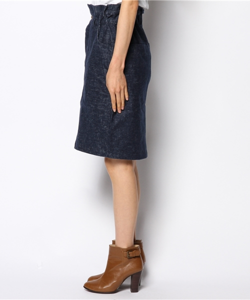 mystic（ミスティック）の「MIX起毛ヒザ丈タイトスカート（スカート・レディース・ネイビー/グレー/ブラック・1/2）」の4枚目の写真