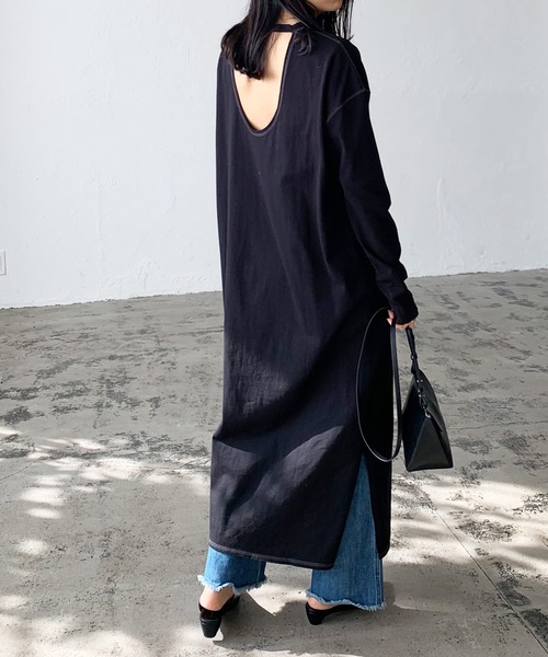 セール 天竺バックオープンワンピース Tシャツ カットソー Lian リアン のファッション通販 Zozotown