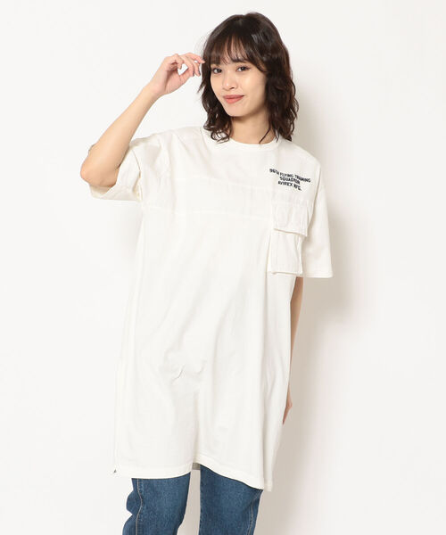 AVIREX（アヴィレックス）の「フェイドウォッシュポケットワンピース/ FADE WASH POCKET ONEPIECE（ワンピース・レディース・オレンジ/チャコール/オリーブ/オフホワイト・FREE）」の5枚目の写真