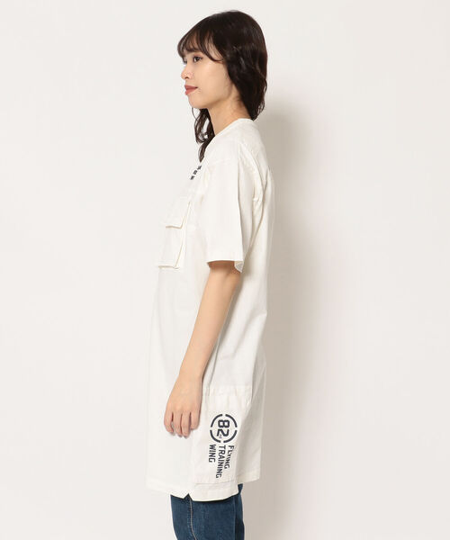 AVIREX（アヴィレックス）の「フェイドウォッシュポケットワンピース/ FADE WASH POCKET ONEPIECE（ワンピース・レディース・オレンジ/チャコール/オリーブ/オフホワイト・FREE）」の6枚目の写真