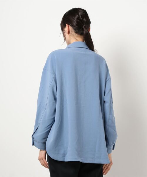 COLONY 2139（コロニートゥーワンスリーナイン）の「TRストレッチCPOシャツ (セットアップ可)（シャツ/ブラウス・レディース・グリーン/ブラック/ブルー・LARGE/MEDIUM）」の6枚目の写真