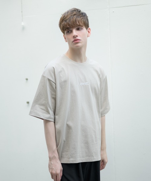 melt.(メルト)の「melt. - ロゴ刺繍コットンオーバーTシャツ(Tシャツ/カットソー・メンズ・ブルー/グレイッシュベージュ/ホワイト・SMALL/MEDIUM/LARGE)」の7枚目の写真