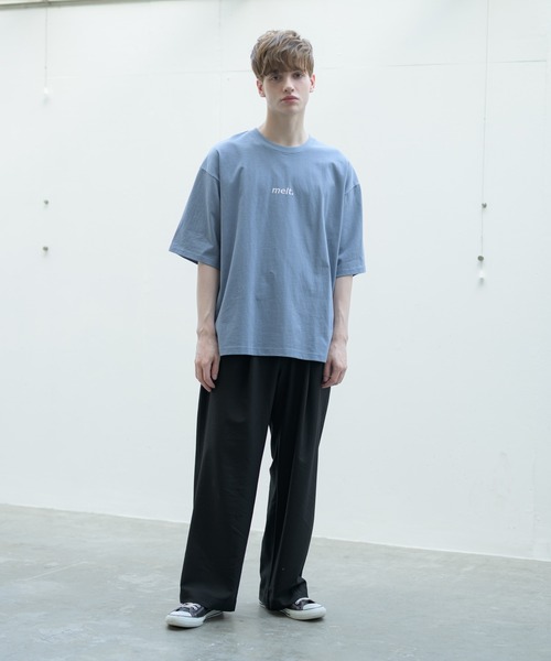 melt.(メルト)の「melt. - ロゴ刺繍コットンオーバーTシャツ(Tシャツ/カットソー・メンズ・ブルー/グレイッシュベージュ/ホワイト・SMALL/MEDIUM/LARGE)」の9枚目の写真