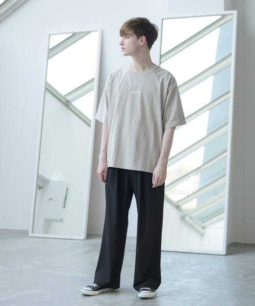 melt.(メルト)の「melt. - ロゴ刺繍コットンオーバーTシャツ(Tシャツ/カットソー・メンズ・ブルー/グレイッシュベージュ/ホワイト・SMALL/MEDIUM/LARGE)」の8枚目の写真