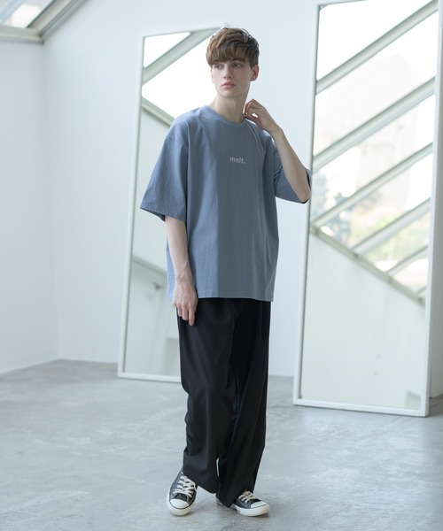 melt.(メルト)の「melt. - ロゴ刺繍コットンオーバーTシャツ(Tシャツ/カットソー・メンズ・ブルー/グレイッシュベージュ/ホワイト・SMALL/MEDIUM/LARGE)」の16枚目の写真