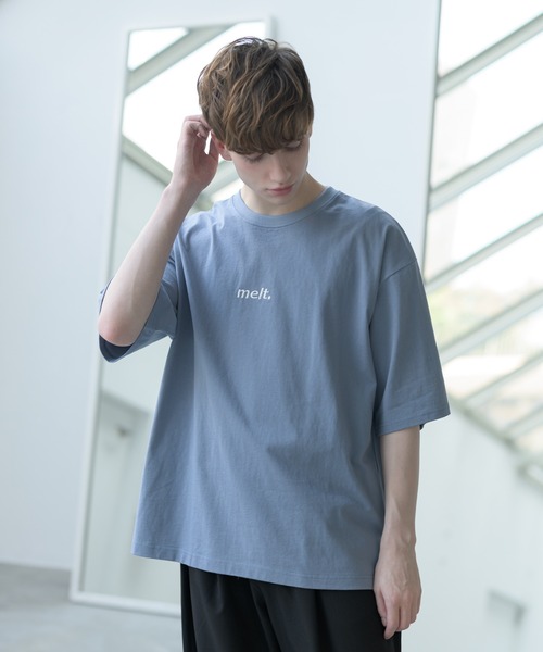 melt.(メルト)の「melt. - ロゴ刺繍コットンオーバーTシャツ(Tシャツ/カットソー・メンズ・ブルー/グレイッシュベージュ/ホワイト・SMALL/MEDIUM/LARGE)」の21枚目の写真