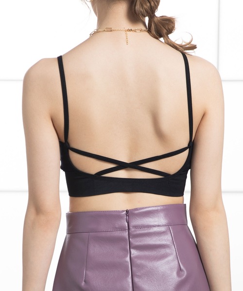 Newlyme（ニューリーミー）の「バッククロスブラトップ（キャミソール・レディース・ホワイト/ブラック/ブラウン/ピンク/グリーン/ブルー・FREE）」の16枚目の写真