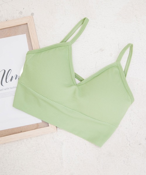 Newlyme（ニューリーミー）の「バッククロスブラトップ（キャミソール・レディース・ホワイト/ブラック/ブラウン/ピンク/グリーン/ブルー・FREE）」の21枚目の写真