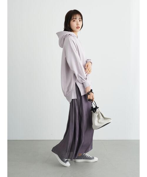 earth music&ecology（アースミュージックアンドエコロジー）の「シャイニーサテンスカート ＊（スカート・レディース・チャコールグレー/ベージュ/サックスブルー/ミント/ラベンダー/ホワイト系その他2・FREE）」の21枚目の写真