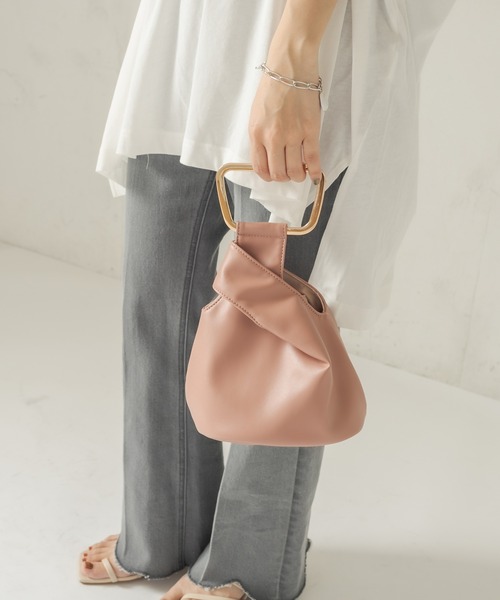 CAPRICIEUX LE'MAGE(カプリシューレマージュ)の「〈新色追加〉スクエアハンドルミニバッグ(トートバッグ・レディース・ブラック/ベージュ/ピンク・ONE SIZE)」の1枚目の写真