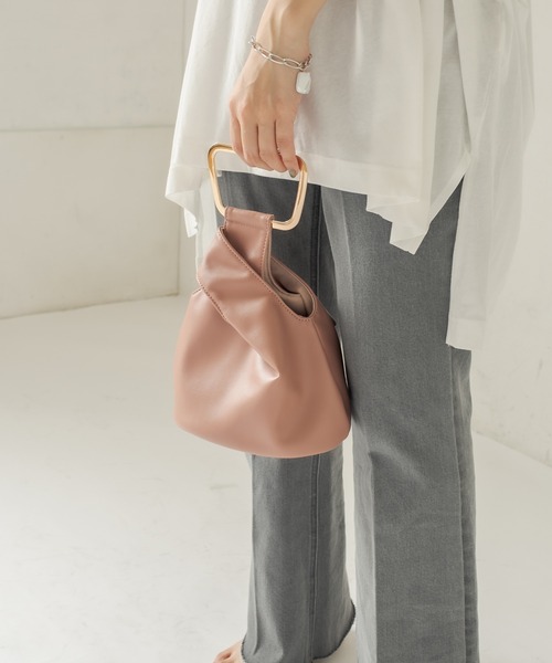 CAPRICIEUX LE'MAGE(カプリシューレマージュ)の「〈新色追加〉スクエアハンドルミニバッグ(トートバッグ・レディース・ブラック/ベージュ/ピンク・ONE SIZE)」の21枚目の写真