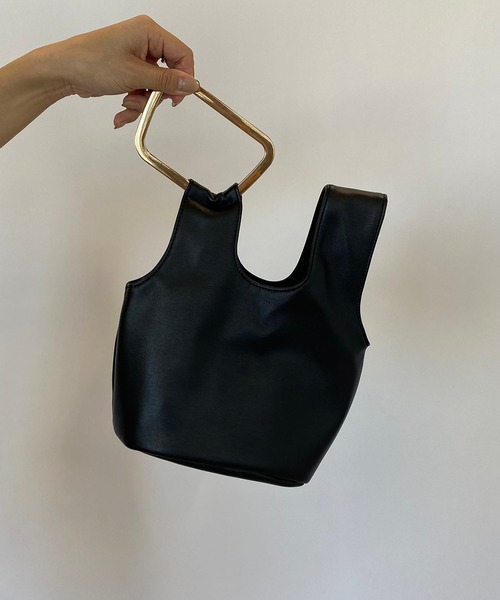 CAPRICIEUX LE'MAGE(カプリシューレマージュ)の「〈新色追加〉スクエアハンドルミニバッグ(トートバッグ・レディース・ブラック/ベージュ/ピンク・ONE SIZE)」の11枚目の写真