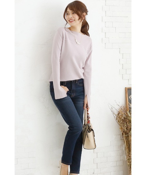 ElegChic(エレグシック)の「ハイライズストレッチデニム(デニムパンツ・レディース・ブルー/ダークネイビー/ネイビー・XXL/4L/L/M/XL)」の3枚目の写真