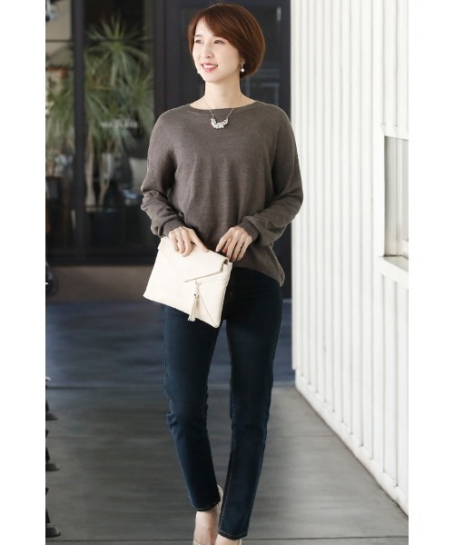 ElegChic(エレグシック)の「ハイライズストレッチデニム(デニムパンツ・レディース・ブルー/ダークネイビー/ネイビー・XXL/4L/L/M/XL)」の2枚目の写真