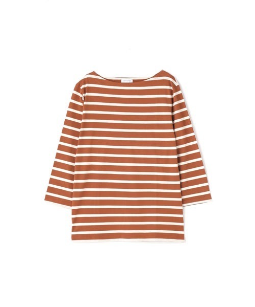 SUNSPEL(サンスペル)の「WOMEN’S Q82 BOAT NECK STRIPE(Tシャツ/カットソー・レディース・ライトブルー/ダークオレンジ・1/2)」の2枚目の写真