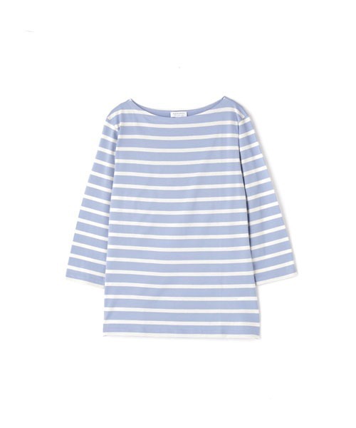 SUNSPEL(サンスペル)の「WOMEN’S Q82 BOAT NECK STRIPE(Tシャツ/カットソー・レディース・ライトブルー/ダークオレンジ・1/2)」の1枚目の写真