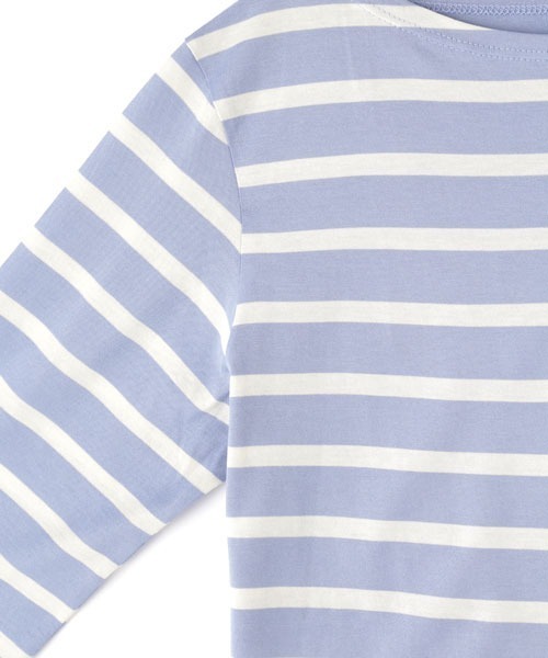 SUNSPEL(サンスペル)の「WOMEN’S Q82 BOAT NECK STRIPE(Tシャツ/カットソー・レディース・ライトブルー/ダークオレンジ・1/2)」の7枚目の写真