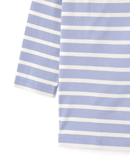 SUNSPEL(サンスペル)の「WOMEN’S Q82 BOAT NECK STRIPE(Tシャツ/カットソー・レディース・ライトブルー/ダークオレンジ・1/2)」の5枚目の写真