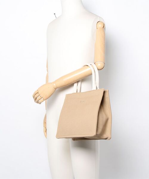 koe（コエ）の「ミニキャンバスブックトート＊（トートバッグ・レディース・グレー/アイボリー/ベージュ・FREE）」の8枚目の写真