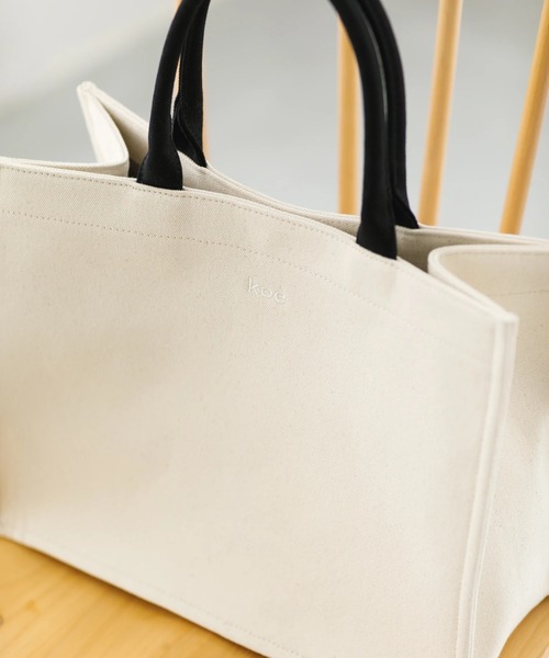 koe（コエ）の「ミニキャンバスブックトート＊（トートバッグ・レディース・グレー/アイボリー/ベージュ・FREE）」の13枚目の写真