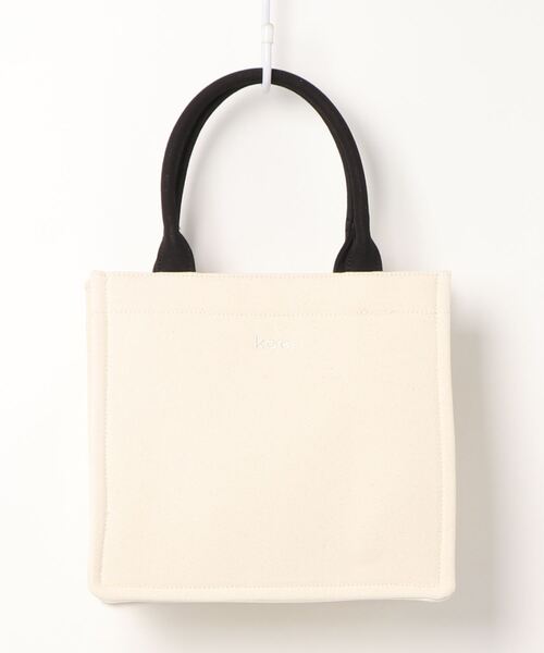 koe（コエ）の「ミニキャンバスブックトート＊（トートバッグ・レディース・グレー/アイボリー/ベージュ・FREE）」の12枚目の写真