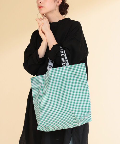 Ray BEAMS（レイビームス）の「Ray BEAMS / ギンガムチェック トートバッグ（トートバッグ・レディース・ブラック/グリーン・ONE SIZE）」の2枚目の写真