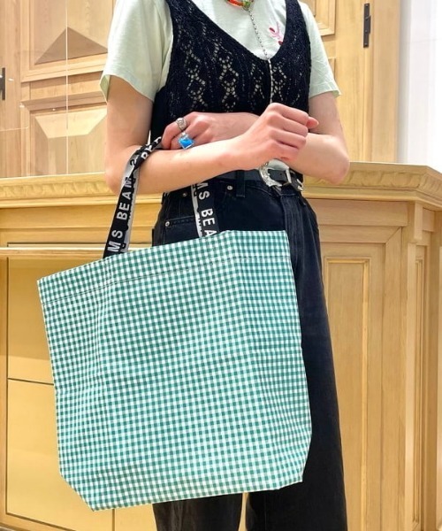 Ray BEAMS（レイビームス）の「Ray BEAMS / ギンガムチェック トートバッグ（トートバッグ・レディース・ブラック/グリーン・ONE SIZE）」の17枚目の写真