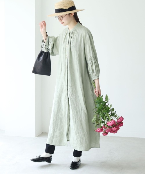 fig London(フィグロンドン)の「daily LINEN OP(ワンピース・レディース・イエロー/グリーン/パープル/ブラック・FREE)」の12枚目の写真