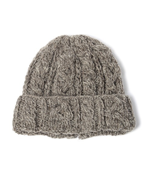 studio CLIP（スタディオクリップ）の「【studio CLIP】 ケーブルボタンワッチ（ニットキャップ/ビーニー・レディース・グレー/ブラウン・FREE）」の2枚目の写真