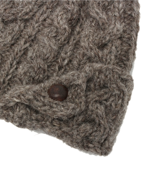 studio CLIP（スタディオクリップ）の「【studio CLIP】 ケーブルボタンワッチ（ニットキャップ/ビーニー・レディース・グレー/ブラウン・FREE）」の4枚目の写真