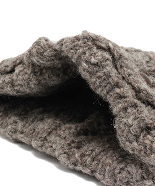 studio CLIP（スタディオクリップ）の「【studio CLIP】 ケーブルボタンワッチ（ニットキャップ/ビーニー・レディース・グレー/ブラウン・FREE）」の5枚目の写真