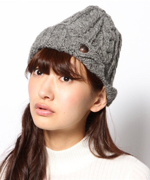 studio CLIP（スタディオクリップ）の「【studio CLIP】 ケーブルボタンワッチ（ニットキャップ/ビーニー・レディース・グレー/ブラウン・FREE）」の7枚目の写真