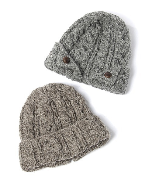 studio CLIP（スタディオクリップ）の「【studio CLIP】 ケーブルボタンワッチ（ニットキャップ/ビーニー・レディース・グレー/ブラウン・FREE）」の13枚目の写真