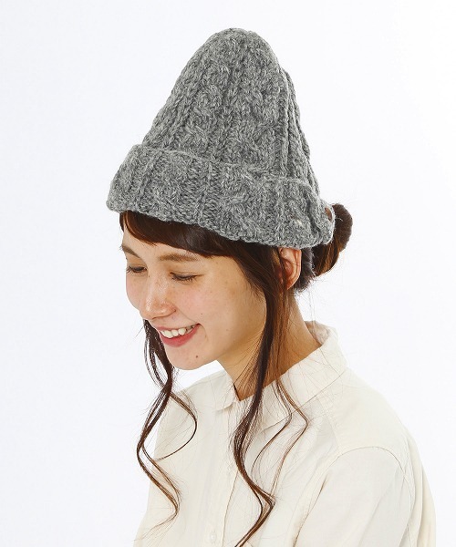 studio CLIP（スタディオクリップ）の「【studio CLIP】 ケーブルボタンワッチ（ニットキャップ/ビーニー・レディース・グレー/ブラウン・FREE）」の14枚目の写真