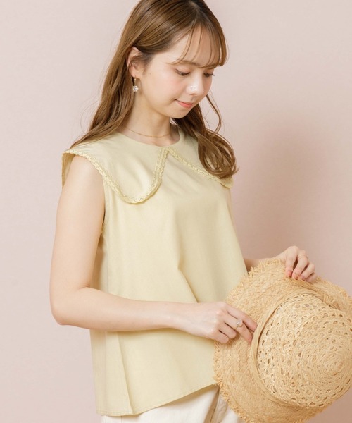 flower（フラワー）の「フェミニンセーラーブラウス（シャツ/ブラウス・レディース・ホワイト/イエロー・FREE）」の2枚目の写真