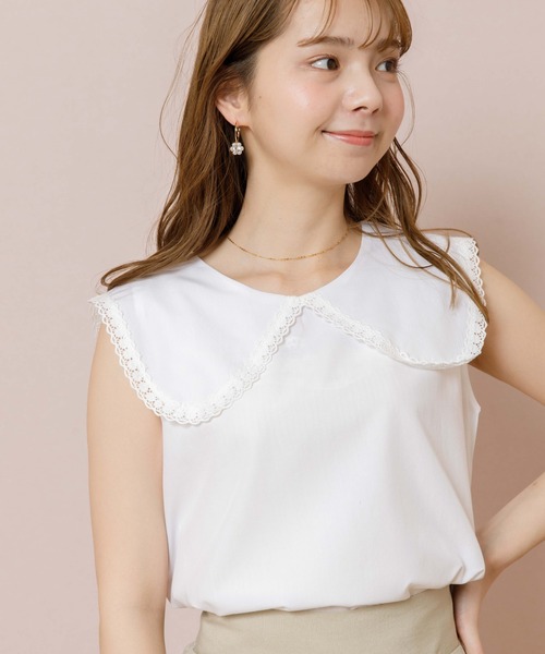 flower（フラワー）の「フェミニンセーラーブラウス（シャツ/ブラウス・レディース・ホワイト/イエロー・FREE）」の7枚目の写真