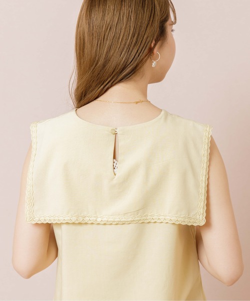 flower（フラワー）の「フェミニンセーラーブラウス（シャツ/ブラウス・レディース・ホワイト/イエロー・FREE）」の12枚目の写真
