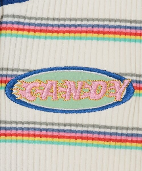 Candy Stripper（キャンディストリッパー）の「MULTI BORDER MINI カーディガン（カーディガン/ボレロ・レディース・アイボリー/パープル/ピンク・2）」の13枚目の写真