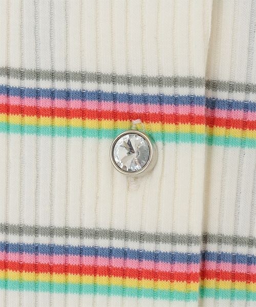 Candy Stripper（キャンディストリッパー）の「MULTI BORDER MINI カーディガン（カーディガン/ボレロ・レディース・アイボリー/パープル/ピンク・2）」の8枚目の写真