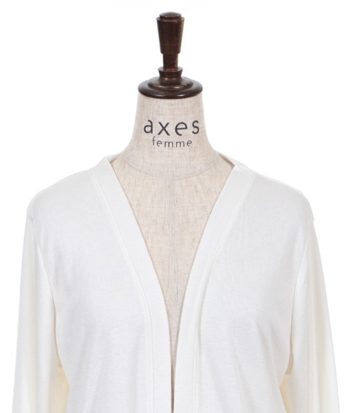 axes femme(アクシーズファム)の「レース切替UVカットカーデ(カーディガン/ボレロ・レディース・サックスブルー/ホワイト/ブラック/グレイッシュベージュ・MEDIUM)」の8枚目の写真
