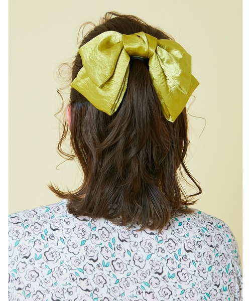 Little sunny bite（リトルサニーバイト）の「Satin ribbon hair accessory（バレッタ/ヘアクリップ・レディース・グリーン/ブラック/パープル・FREE）」の3枚目の写真